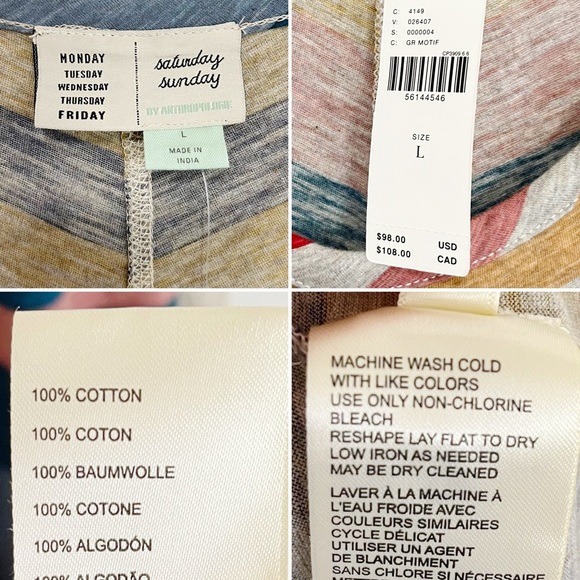 BOGO! NEW Anthropologie Saturday Sunday Chevron Stripe Maxi Dress Large - Picture 8 of 9